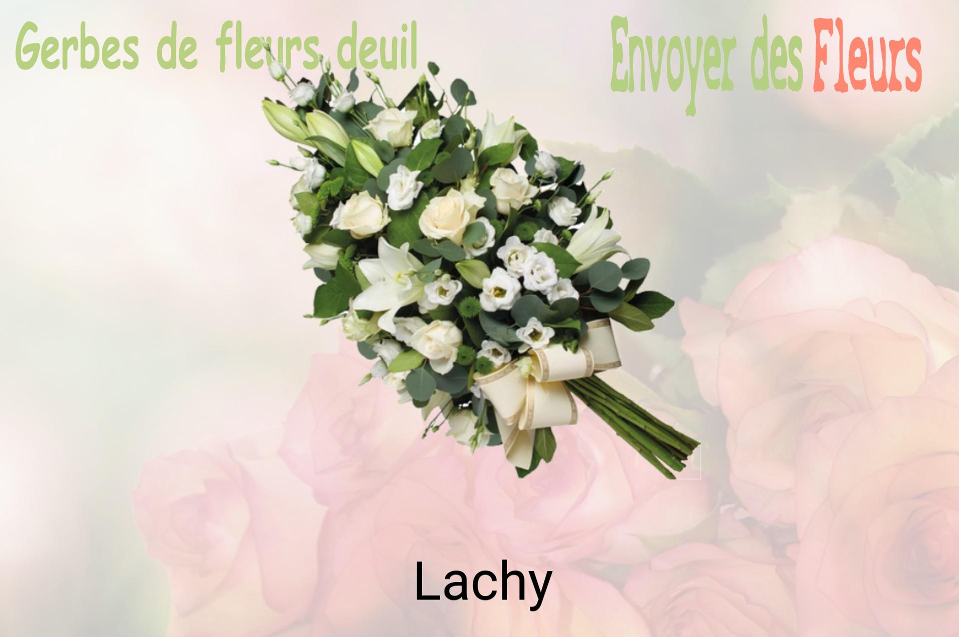 Gerbe de fleurs de deuil livrée à Lachy